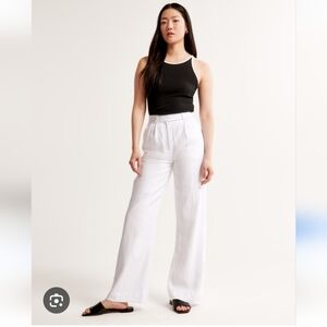 Abercrombie Sloane White Linen Blend Pants in size S